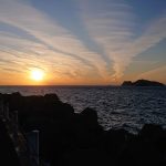 沖の島から見る夕焼け